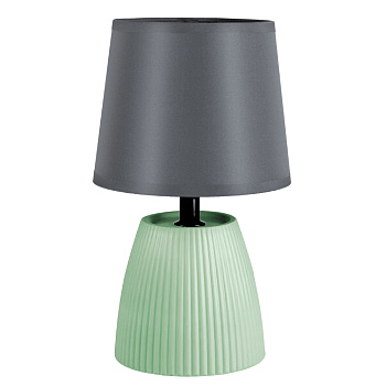 Светильник переносной настольный BY Марсель, 25 см, E14, 40Вт, 230В, керамика, текстиль, сер/зел