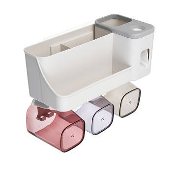 Органайзер для ванной комнаты, с дозатором для зубной пасты и отделениями