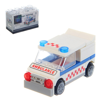 ИГРОЛЕНД Конструктор "Городские машинки", пластик бокс, 9х4,5х6 см, ABS, 8 видов