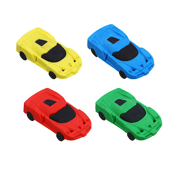 Ластик фигурный в форме машинки, 5,3х2,7х1,1см, ТПР, 4 цвета
