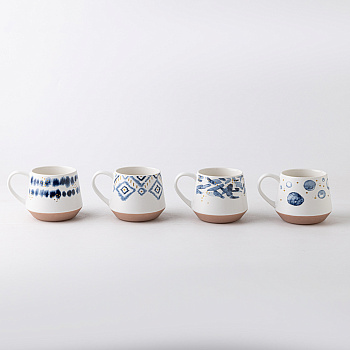 Кружка Абстракция тм MILLIMI, 470мл, 4 дизайна, фарфор