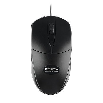 FORZA Компьютерная мышь проводная Silent, 1000DPI, бесшумный клик, длина провода 160см, чёрный