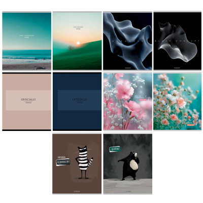 Тетрадь 48 л., А5, в клетку, БЕЛЫЕ ЛИСТЫ, обложка картон, скрепка, мат.ламинация