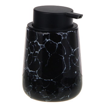 VETTA Дозатор для жидкого мыла, 320 мл, 13x9x9 см, керамика, "Космос", мрамор черный