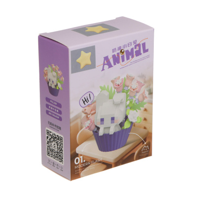 Конструктор мини 3D "Питомец в горшочке", ABS, 2912-06
