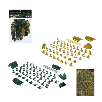 ИГРОЛЕНД Набор солдатиков 100шт., пластик, 18х26х5 см