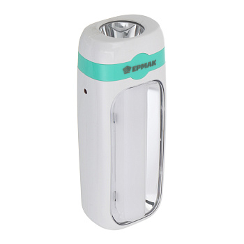 Фонарь-светильник тм ЕРМАК, LED, 2 режима, 1200мАч, пластик, 130х50х37 мм, тип питания 220 В