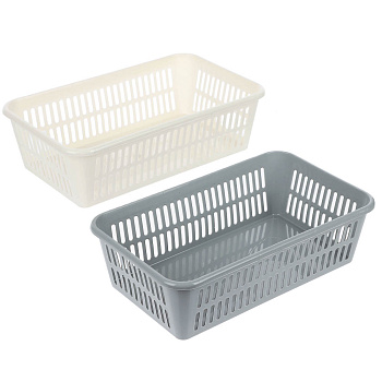 Корзинка универсальная 2л, 250х150х72мм, белый, серый, пластик