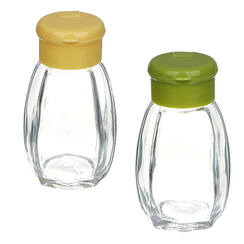 Солонка, стекло, пластик, 3,3х7,3см