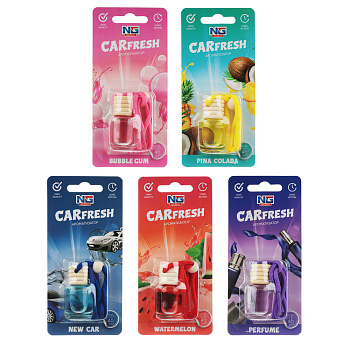 NEW GALAXY Ароматизатор подвесной Carfresh, 7 мл, бабл гам, арбуз,пина колада,новая машина, парфюм
