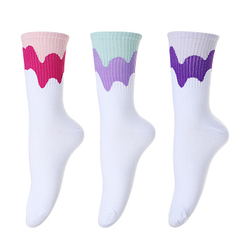 GALANTE Носки женские, р.23-25, 85% хлопок, 10% полиэстер, 5% спандекс, разноцветные, НВ22-18