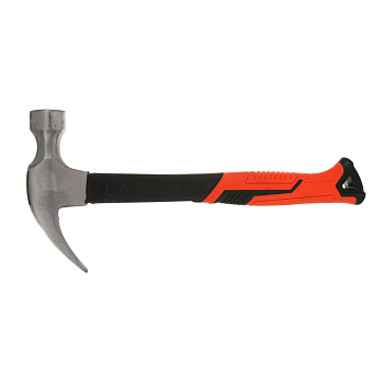 ЕРМАК Молоток гвоздодер кованный, боёк 0,75кг, фиберглассовая ручка с обрезиненной рукояткой TPR