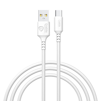 Кабель для зарядки USB(A)-Type C BY Fusion, 18Вт, 1 м, 3A, TPE, белый