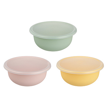 Ботаника Миска с крышкой 2,1л, пластик, 3 цвета