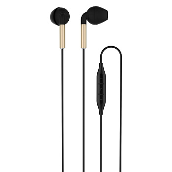 Наушники проводные вкладыши FORZA, гарнитура, с трапец. насадкой, пластик