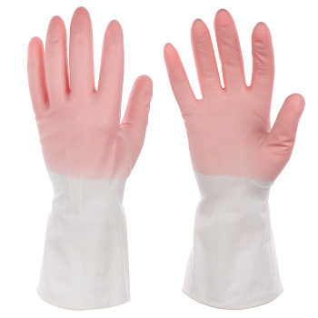 VETTA Перчатки хозяйственные, двухцветные, ПВХ, 30см, L