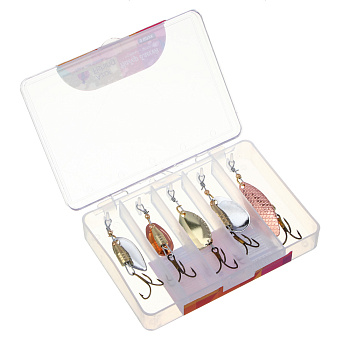 AZOR FISHING Набор блесен, 5шт., в пластиковой коробке, 3-7 грамм
