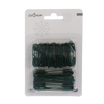 СНОУ БУМ Крючки для елочных игрушек 6.3см + 3.8 см, металл, 50 шт