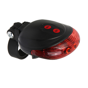 Фонарь велосипедный с 2 лазерами, тм BY SPORT, 7 режимов, 2хААА