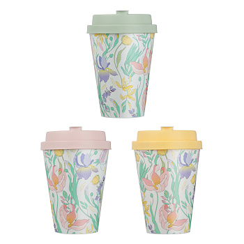 Ботаника Стакан с крышкой и клапаном 420мл, пластик, 3 цвета