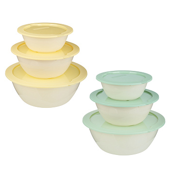 Набор салатников с крышкой Velvet 3шт (3,9л; 2,1л; 1,1л), пластик