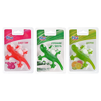 NEW GALAXY Ароматизатор гелевый на присоске "Ящерица", 25гр., бабл гам, цитрус, утренняя свежесть