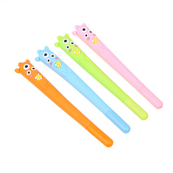 Ручка гелевая синяя, с антискользящим корпусом в форме монстрика, 4 дизайна