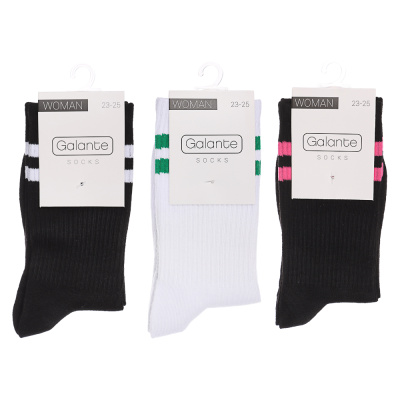 GALANTE Носки женские, р.23-25, 85% хлопок, 10% полиэстер, 5% спандекс, разноцветные, #1