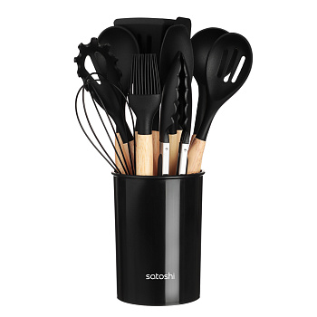 SATOSHI Аллон Набор кухонных принадлежностей 12пр., черный, силикон