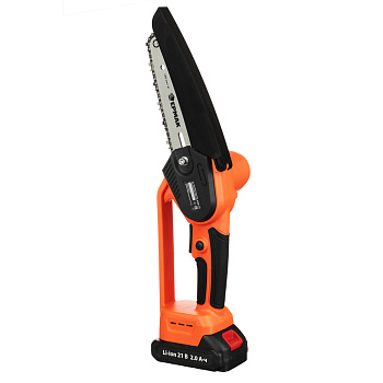 ЕРМАК Электропила аккумуляторная, 1АКБ, шина 150мм, бесщеточная, пластик.кейс, 2.0А*ч Li-ion