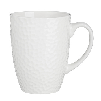 Кружка 350мл, фарфор, "Рельеф", белая