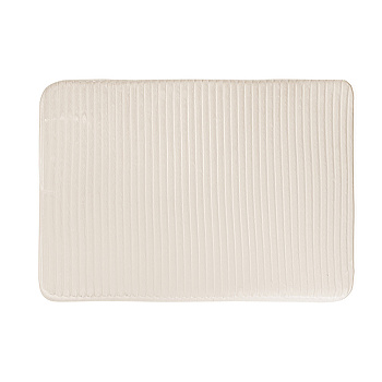 Коврик для ванной комнаты тм VETTA Talli, ворсовый полосатый флис 220г/м², 80х50см, молочный