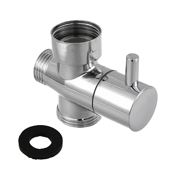 Дивертор для смесителя, поворотный, тип 2, хром, цинк