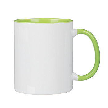 Кружка для сублимации 330мл, цвет зеленый, керамика