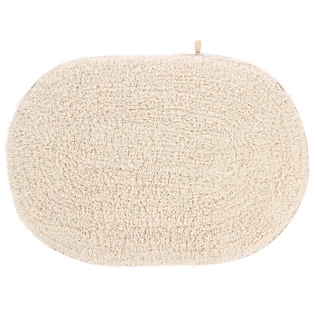 Коврик для ванной 40х60см овал TERNI кремовый, хлопок, SWM-6010-CRM-B