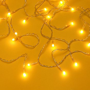 СНОУ БУМ Гирлянда эл. занавес 3х2м, 120 LED, 8 нитей, шампань, 8 режимов, ПВХ прозрачный, 220В