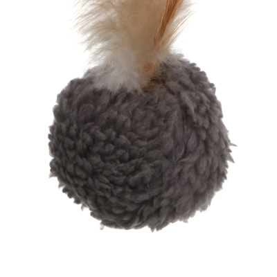 Набор игрушек для кошек тм VETTA, плюшевые шары с пером, п/э, 4,5см, 2 шт