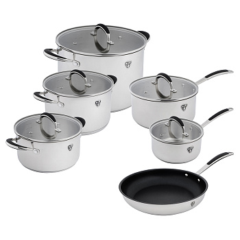 BY COLLECTION Harp Набор посуды кухонной 11пр, нерж.сталь