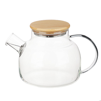 Чайник заварочный тм VETTA Эко, стекло, бамбуковая крышка,1000мл
