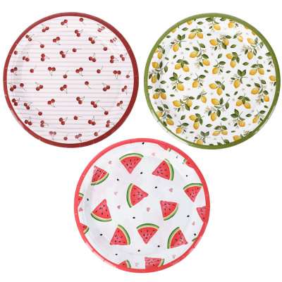 Набор тарелок бумажных "Фрукты" тм Fntastic, 18 см, 6 шт, 3 вида