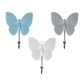 VETTA Держатель-крючок "Бабочка" для полотенец на присоске, ПВХ, 8x10,5см