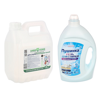 Гель для стирки Пушинка/Amber Home для всех видов тканей, п/б, 3л