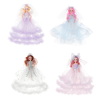 ИГРОЛЕНД Кукла в пышном свадебном наряде, 30см, пластик, полиэстер, 4-8 цветов