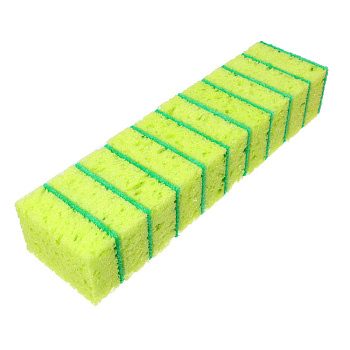 Губки для мытья посуды тм VETTA, 10 шт, 9,5x6,5x3,6 см, коралл, цвет зеленый