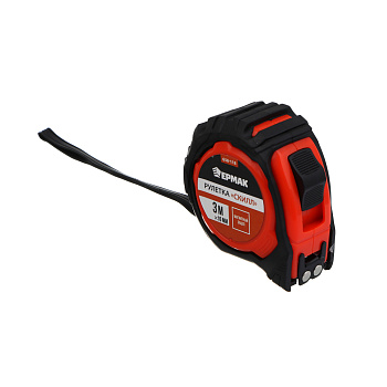 ЕРМАК Рулетка "СКИЛЛ", 3м х 16мм, 2х-сторонний зацеп + магнит, корпус ABS+TPR