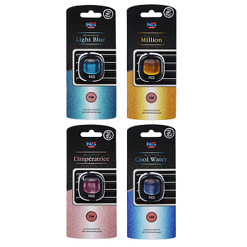 NEW GALAXY Ароматизатор на дефл. Автопарфюм, 2,5 мл, L'imperatr, Cool water, Light blue, Million