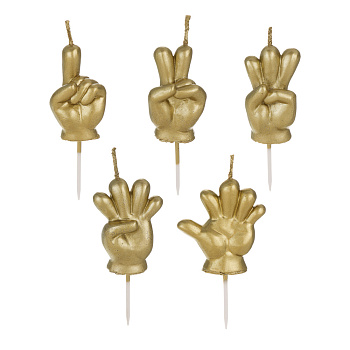 Свеча для торта тм Fntastic 5 см, форма пальцев, парафин, 5 дизайнов