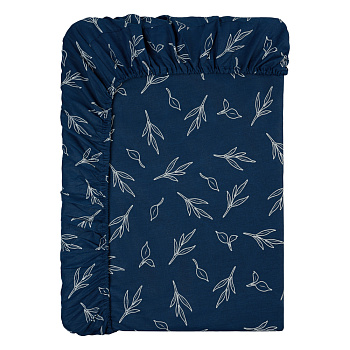 PROVANCE Нэви Простыня на резинке 180х200х20см, 100% хлопок, бязь, синий