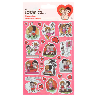 Наклейки объемные 11х20см Love is