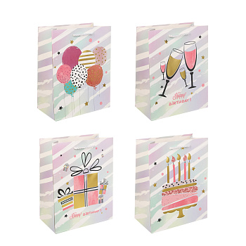 Пакет подарочный тм Fntastic M 18x23x10см, бумага, 4 дизайна, арт.5